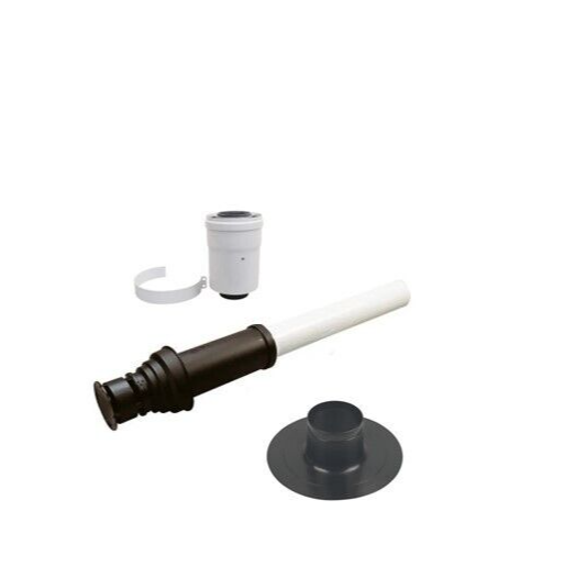 Ariston Vertical Flue with black roof tile & vertical Starter Kit 3318080